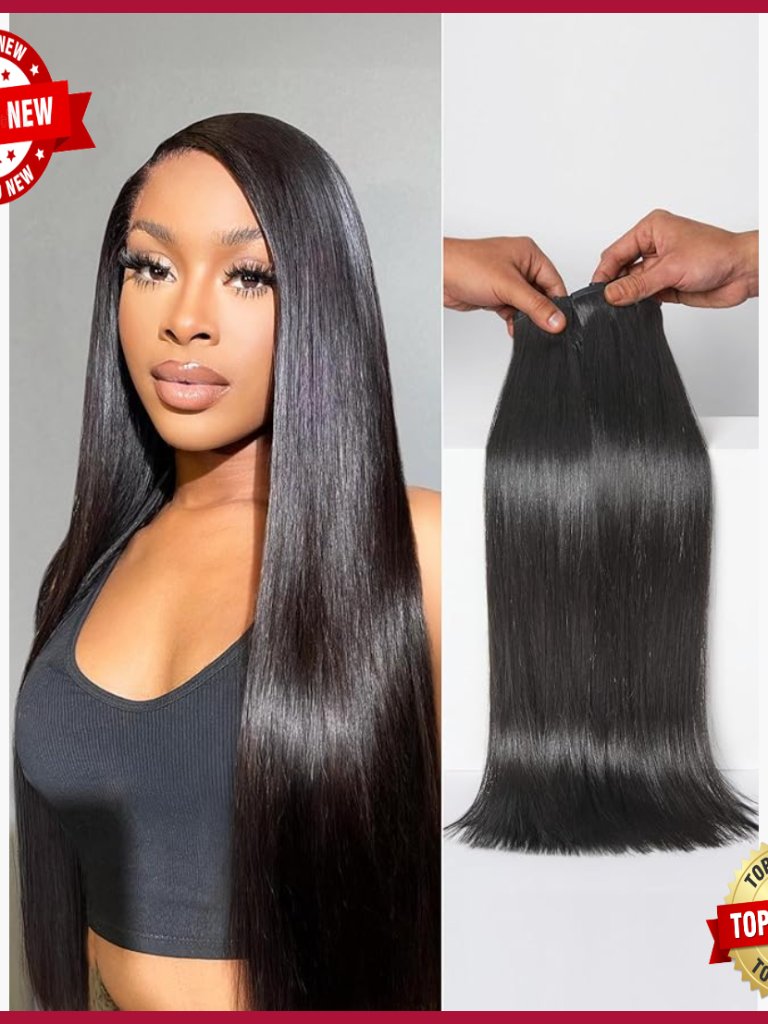 Silky Straight Clip-In Hair Extensions 14 Inch 100% Human Hair 2 Pack